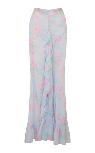 LoveShackFancy LoveShackFancy Ilya Floral Chiffon Maxi Skirt