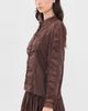 LoveShackFancy LoveShackFancy Jacque Silk Top Midnight Mocha - 4