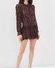 LoveShackFancy LoveShackFancy Jacque Silk Top Midnight Mocha - 5