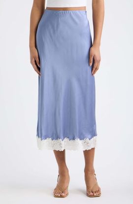 LoveShackFancy LoveShackFancy Janella Silk Blend Midi Skirt