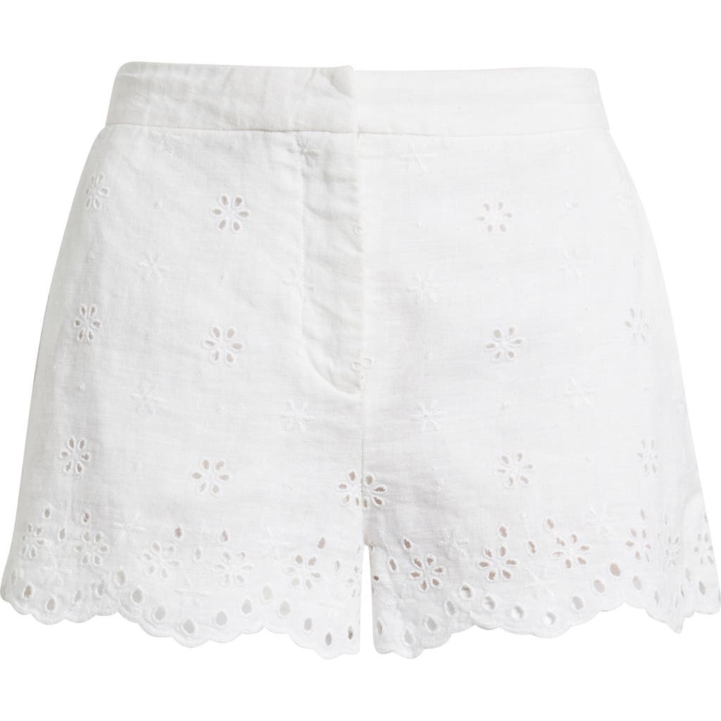 LoveShackFancy LoveShackFancy Jodine Eyelet Embroidered Linen Shorts