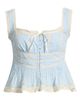 LoveShackFancy LoveShackFancy Kaelin Lace Trim Ruffle Sleeveless Top - 5