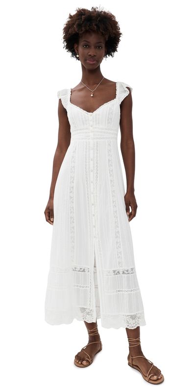 LoveShackFancy LoveShackFancy Kailette Dress Optic White