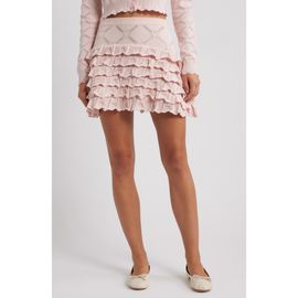 LoveShackFancy LoveShackFancy Kalliope Pointelle Ruffle Miniskirt