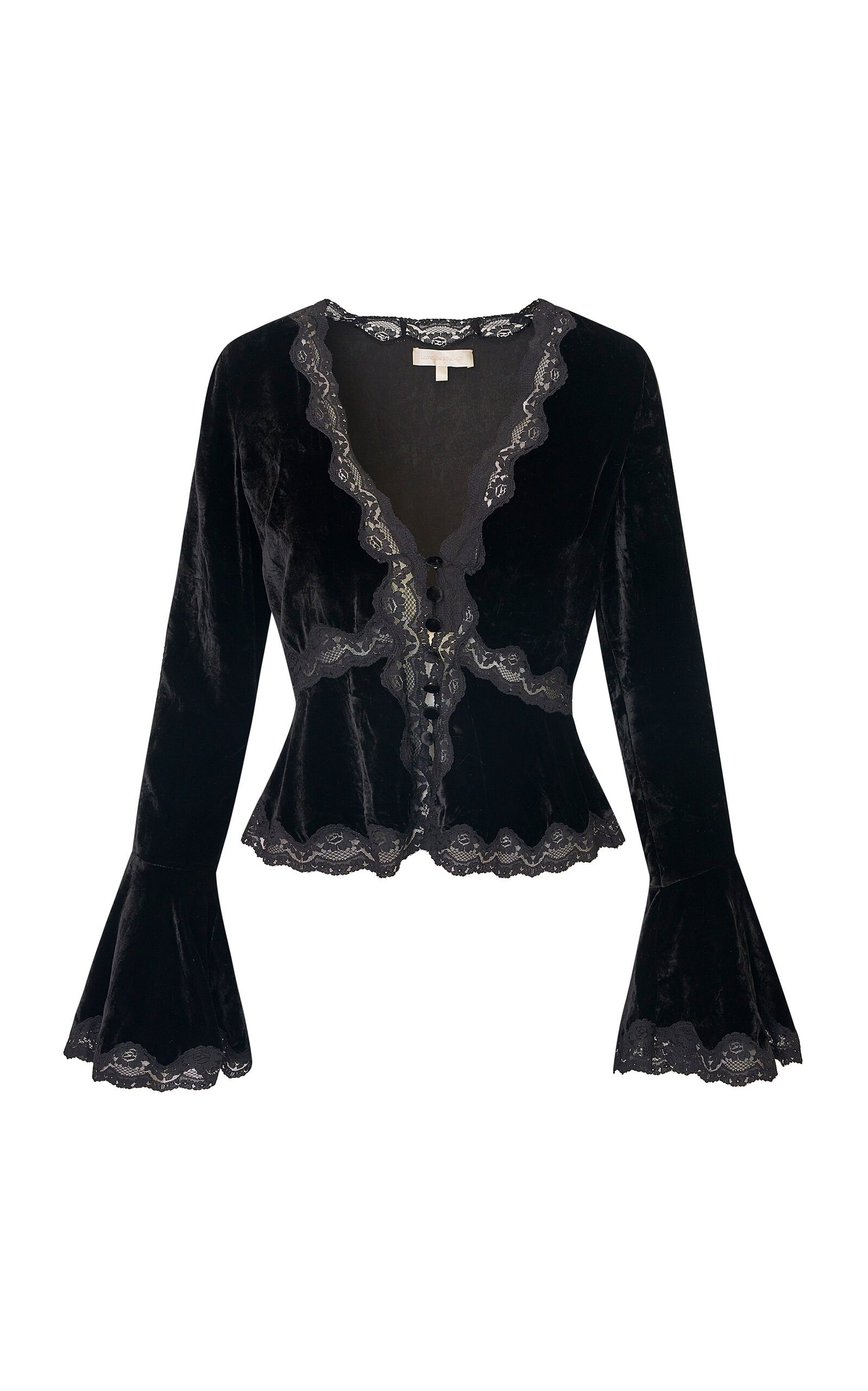 LoveShackFancy LoveShackFancy Kealah Crushed Velvet Top
