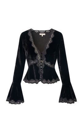 LoveShackFancy LoveShackFancy Kealah Crushed Velvet Top