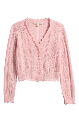 LoveShackFancy LoveShackFancy Kids' Alea Cotton Pointelle Cardigan