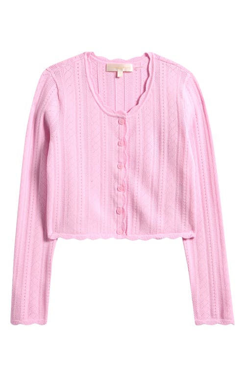 LoveShackFancy LoveShackFancy Kids' Gemna Crop Pointelle Cardigan