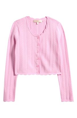 LoveShackFancy LoveShackFancy Kids' Gemna Crop Pointelle Cardigan