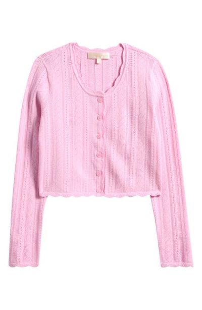 LoveShackFancy LoveShackFancy Kids' Gemna Crop Pointelle Cardigan
