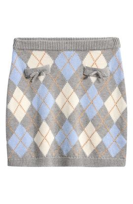 LoveShackFancy LoveShackFancy Kids' Karie Argyle Knit Miniskirt
