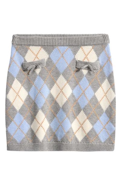 LoveShackFancy LoveShackFancy Kids' Karie Argyle Knit Miniskirt
