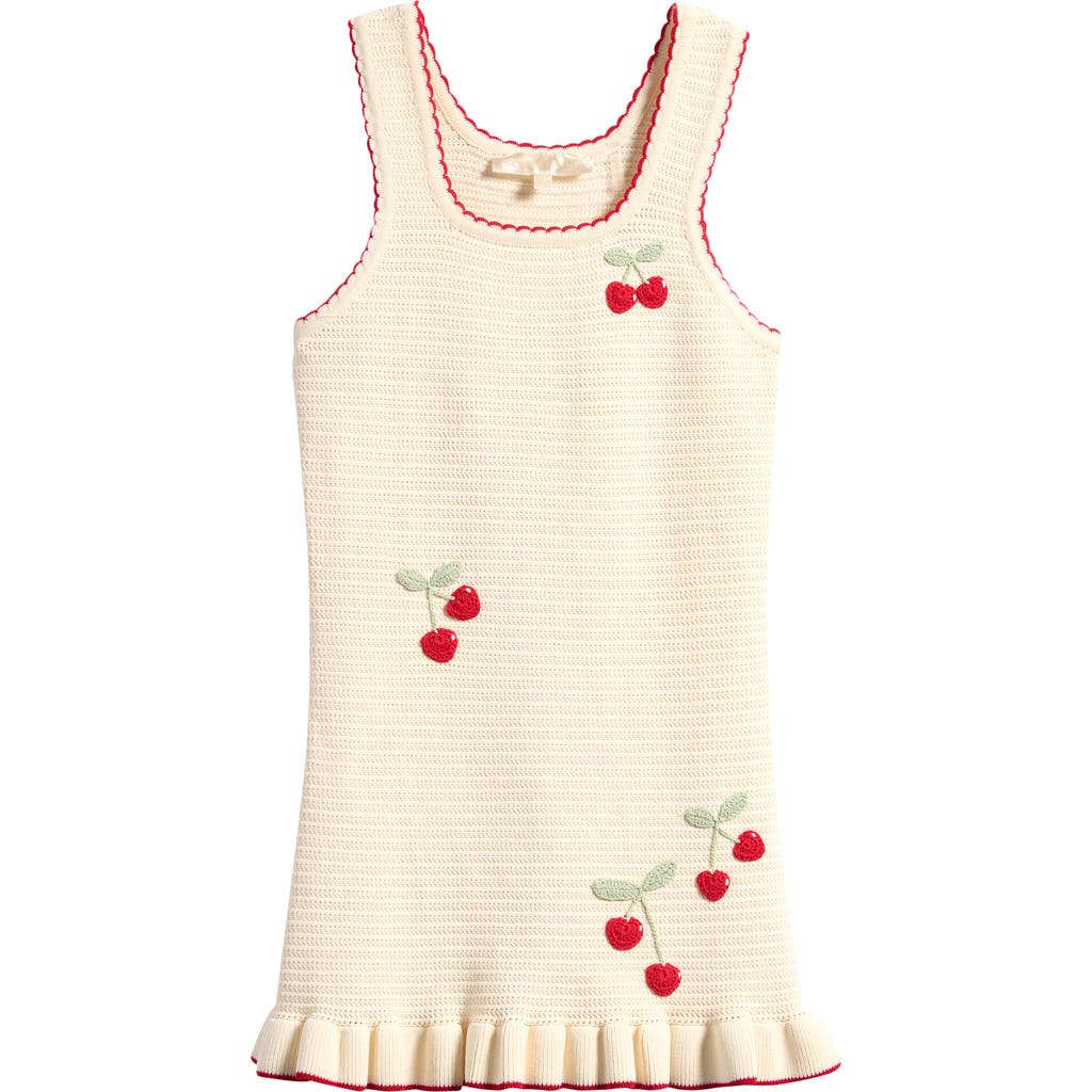 LoveShackFancy LoveShackFancy Kids' Ottie Cherry Print Crochet Dress