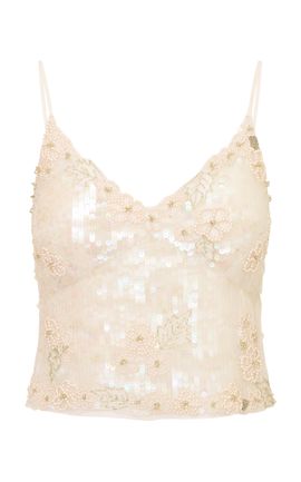 LoveShackFancy LoveShackFancy Kysenia Sequined Top