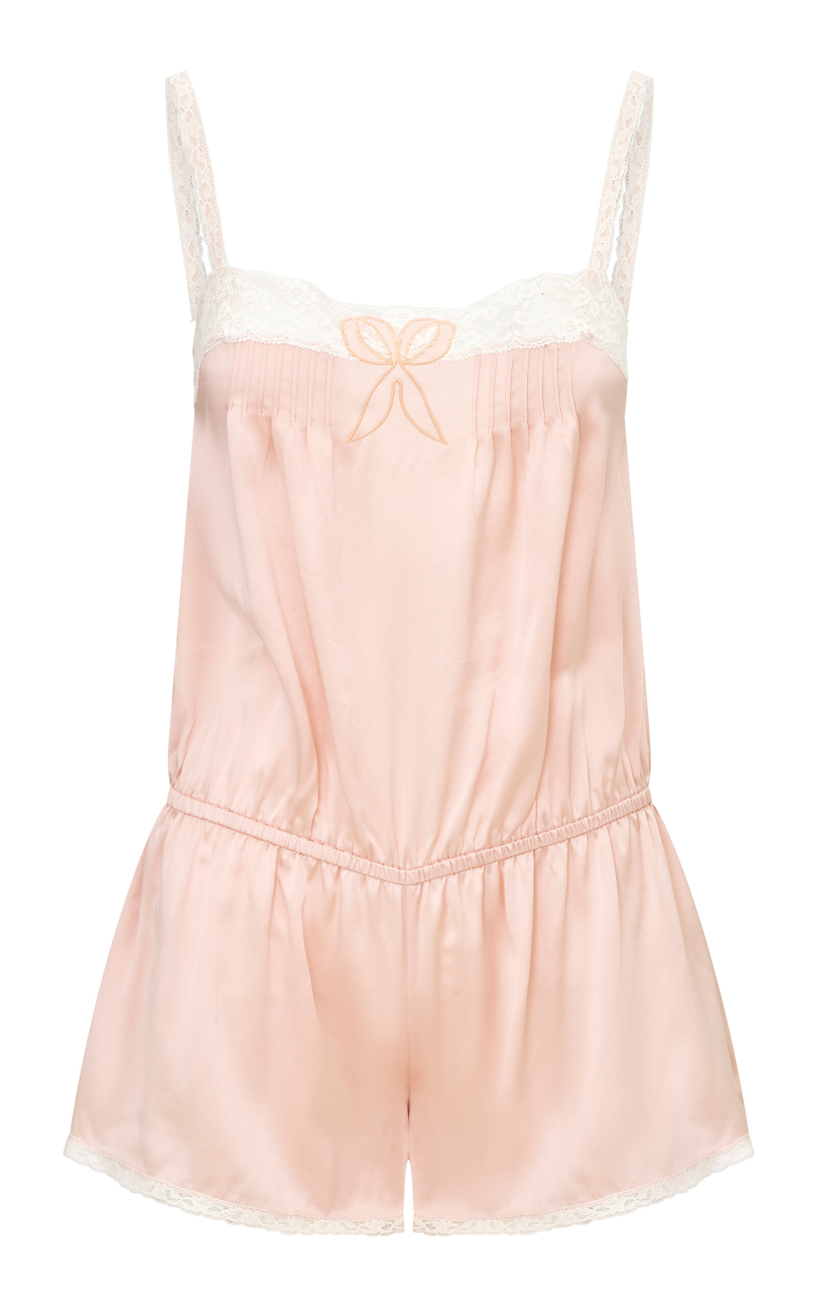 LoveShackFancy LoveShackFancy Laurelai LaceKissed Silk Romper