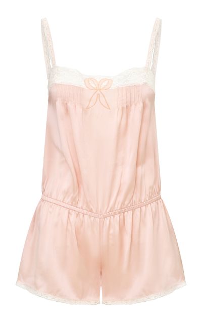 LoveShackFancy LoveShackFancy Laurelai LaceKissed Silk Romper
