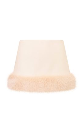 LoveShackFancy LoveShackFancy Lolisse Faux Fur Wool Mini Skirt