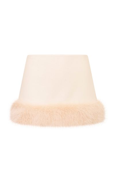 LoveShackFancy LoveShackFancy Lolisse Faux Fur Wool Mini Skirt