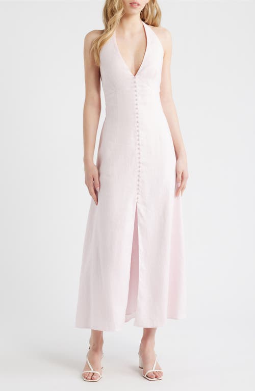 LoveShackFancy LoveShackFancy Lovis Halter Neck Linen Dress