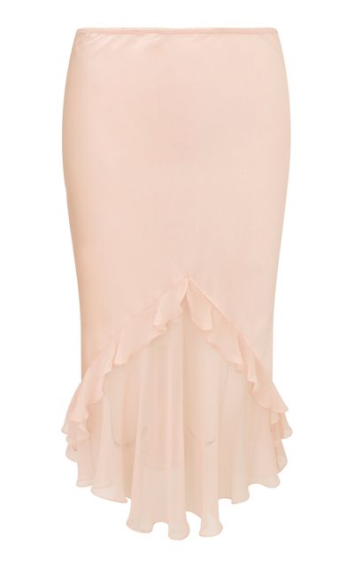 LoveShackFancy LoveShackFancy Lucinde Silk Midi Skirt