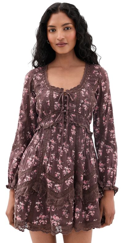 LoveShackFancy LoveShackFancy Lysanthe Dress Chocolate Truffle