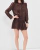 LoveShackFancy LoveShackFancy Marais Silk Skirt Midnight Mocha - 5