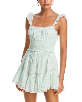 Loveshackfancy LoveShackFancy Maralina Lace Trim Dress