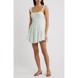 LoveShackFancy LoveShackFancy Maralina Print Ruffle Minidress