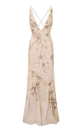 LoveShackFancy LoveShackFancy Marlo Silk Charmeuse Maxi Dress