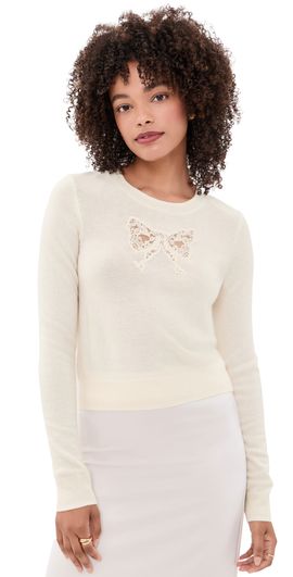 LoveShackFancy LoveShackFancy Mingley Sweater Cozy Ivory