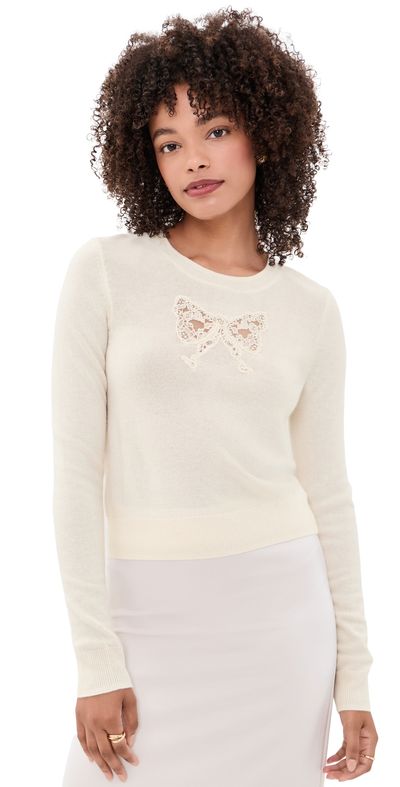 LoveShackFancy LoveShackFancy Mingley Sweater Cozy Ivory