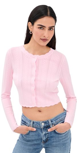 LoveShackFancy LoveShackFancy Nadiya Cardigan Candy Floss Pink