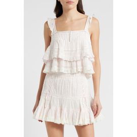 LoveShackFancy LoveShackFancy Novalee Ruffle Cotton Dobby Top