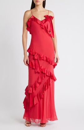 LoveShackFancy LoveShackFancy Rialto Ruffle Silk Dress