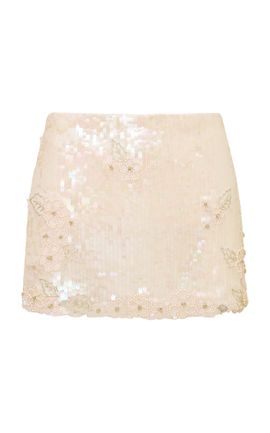 LoveShackFancy LoveShackFancy Sade Sequined Mini Skirt