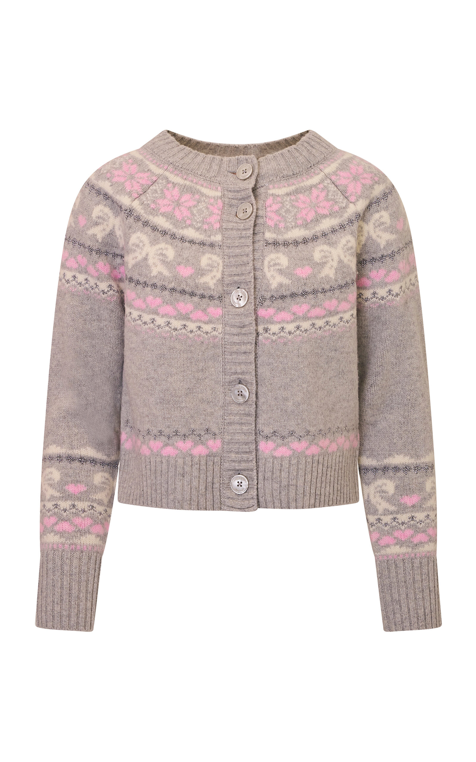 LoveShackFancy LoveShackFancy Shantae Fair Isle WoolBlend Knit Cardigan