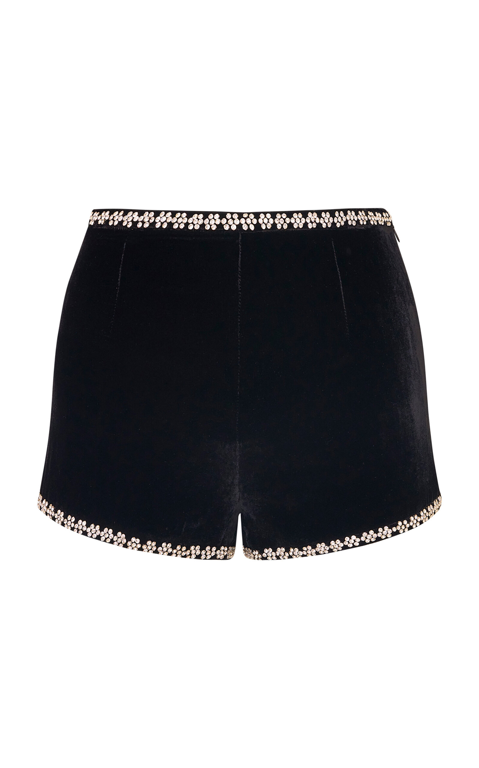 LoveShackFancy LoveShackFancy Sivelle Crystal Velvet Shorts