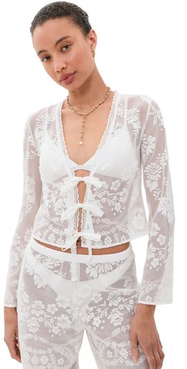 LoveShackFancy LoveShackFancy Stacellea Top White