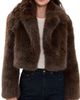 LoveShackFancy LoveShackFancy Stroma Faux Fur Jacket Brownstone - 1