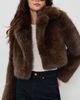 LoveShackFancy LoveShackFancy Stroma Faux Fur Jacket Brownstone - 2