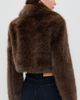 LoveShackFancy LoveShackFancy Stroma Faux Fur Jacket Brownstone - 3