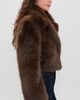 LoveShackFancy LoveShackFancy Stroma Faux Fur Jacket Brownstone - 4