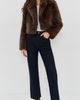 LoveShackFancy LoveShackFancy Stroma Faux Fur Jacket Brownstone - 5