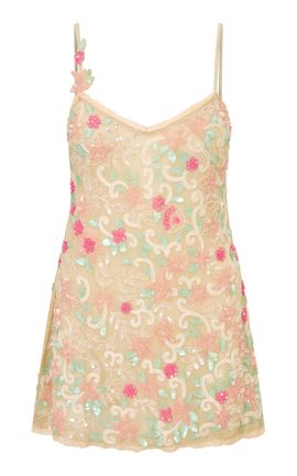 LoveShackFancy LoveShackFancy Suella Chiffon Embellished Mini Dress