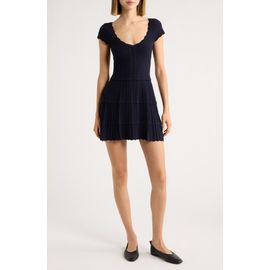 LoveShackFancy LoveShackFancy Taegan Mixed Stitch Fit & Flare Minidress