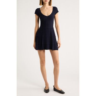 LoveShackFancy LoveShackFancy Taegan Mixed Stitch Fit & Flare Minidress