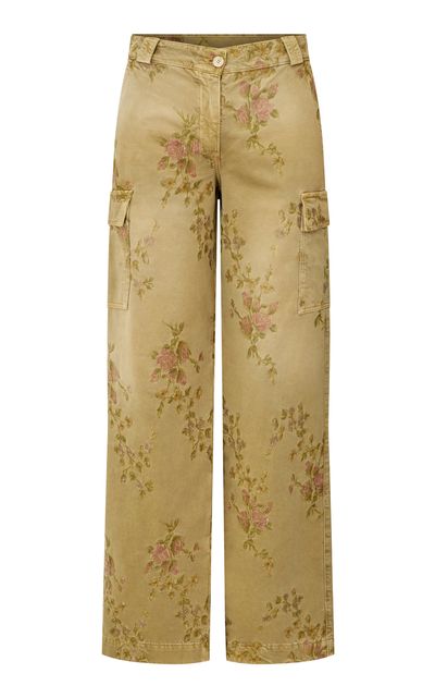 LoveShackFancy LoveShackFancy Tempie Embroidered Cotton Pants