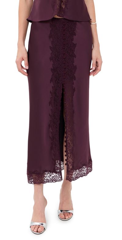 LoveShackFancy LoveShackFancy Tirelle Skirt Fresh Espresso