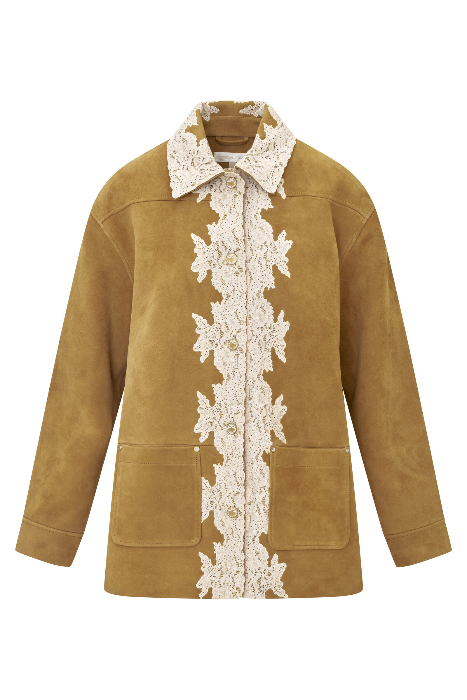LoveShackFancy LoveShackFancy Valin Lacey Suede Jacket