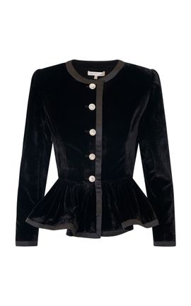 LoveShackFancy LoveShackFancy Velouria Velvet Peplum Jacket